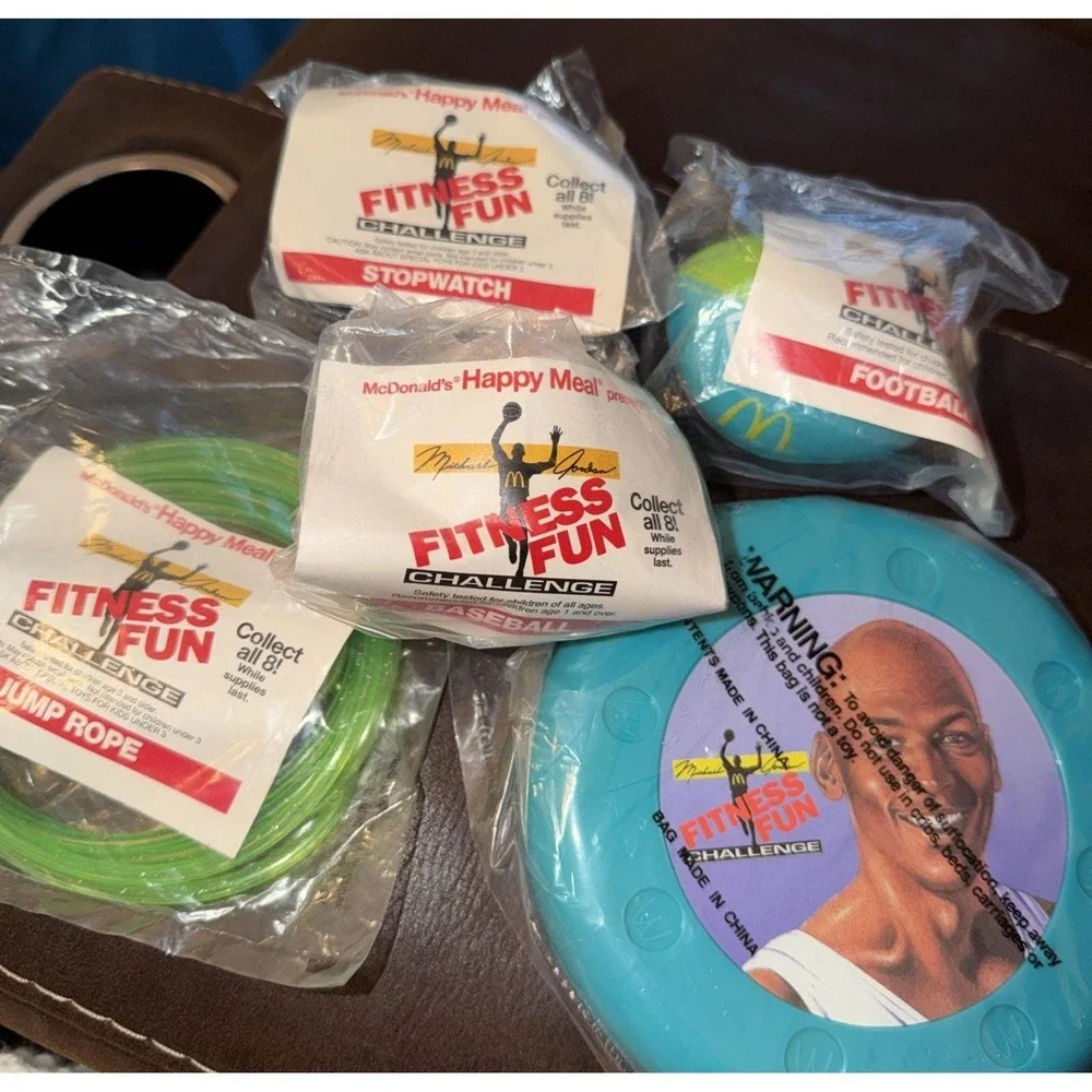 1991 McDonalds Happy Meal Toys Michael Jordan Fitness Fun Challenge, 5‎ Pieces